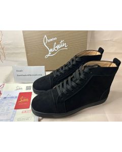 Christian Louboutin Louis High-Top Sneakers Veau Velours Black