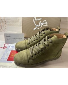 Christian Louboutin Louis High-Top Sneakers Veau Velours Saharienne