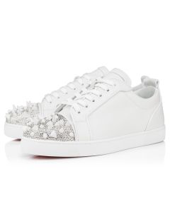 Christian Louboutin Louis Junior P Pik Pik Strass Men Sneakers Calf Leather White