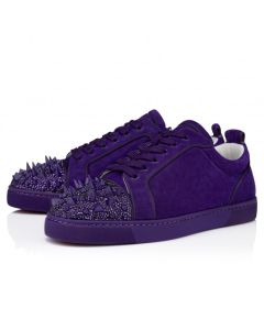 Christian Louboutin Louis Junior P Pik Pik Strass Sneakers Nappa Leather Jacaranda