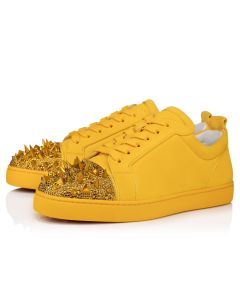 Christian Louboutin Louis Junior P Pik Pik Strass Sneakers Suede And Strass Pollen