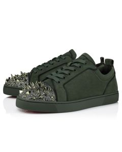 Christian Louboutin Louis Junior P Pik Pik Strass Sneakers Veau Velours And Strass Spikes Tennessee