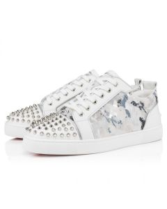 Christian Louboutin Louis Junior Spikes Sneakers Calf Leather Spikes White