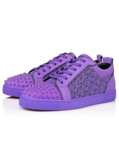 Christian Louboutin Louis Junior Spikes Sneakers Suede Frou Frou