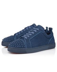 Christian Louboutin Louis Junior Spikes Sneakers Veau Velours And Spikes Denim