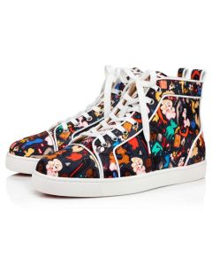 Christian Louboutin Louis Orlato Black-multi/bianco Crepe Satin