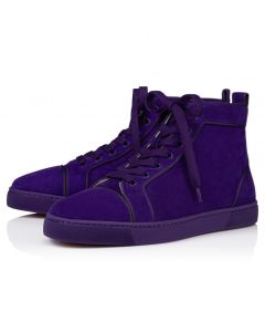 Christian Louboutin Louis Orlato High-Top Sneakers Veau Velours Jacaranda