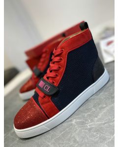 Christian Louboutin Louis Orlato Vs Flat Trico Sneakers Black Red