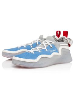 Christian Louboutin Low-top Arpoador Light Blue Greek/sasso Suede Leather Sneaker