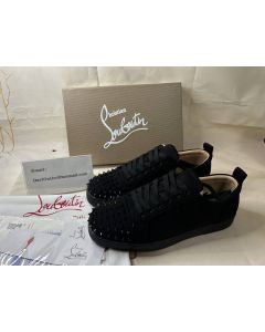 Christian Louboutin Low-top Louis Junior SP Black/black Veau Velours Sneaker