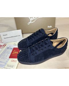 Christian Louboutin Low-top Seavaste 2 Orla Marine/marine Mat Suede Leather Sneaker