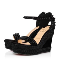 Christian Louboutin Madmonica Sandals 120mm Veau Velours Suede Black