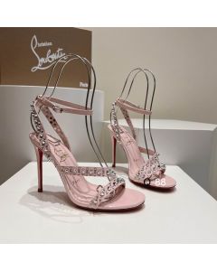 Christian Louboutin Mafaldina Spikes Sandals 100mm Patent Leather Pink