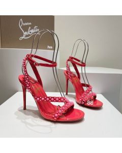 Christian Louboutin Mafaldina Spikes Sandals 100mm Patent Leather Rose