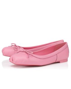 Christian Louboutin Mamadrague Square Toe Ballet Flat Nappa Leather Pink