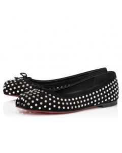 Christian Louboutin Mamadrague Strass Boum Ballerinas Veau Velours And Strass Boom Black