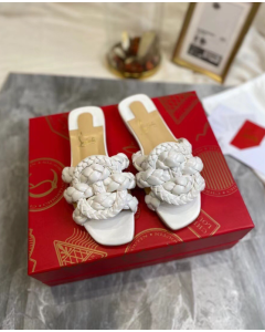 Christian Louboutin Marmela Flat Sandals Lambskin White