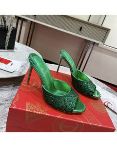 Christian Louboutin Me Dolly Strass Pumps 100 mm Suede Strass Embellished Green