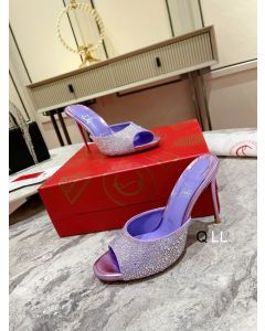 Christian Louboutin Me Dolly Strass Pumps 100 mm Suede Strass Embellished Lilac