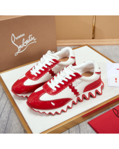 Christian Louboutin Men  Loubishark Sneakers Patent Leather Red