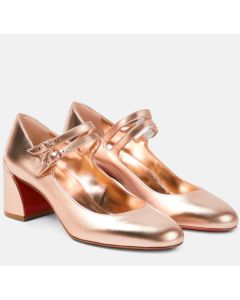 Christian Louboutin Miss Jane Pumps 55mm Iridescent Leather Gold