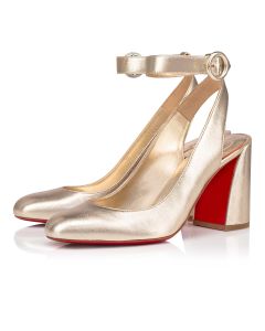 Christian Louboutin Miss Sab Sling Pumps 85mm Nappa Leather Gold