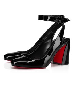 Christian Louboutin Miss Sab Sling Pumps 85mm Patent Leather Black