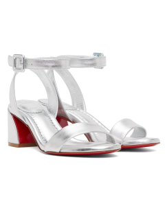 Christian Louboutin Miss Sabina 55 mm Strappy Sandals Leather Silver