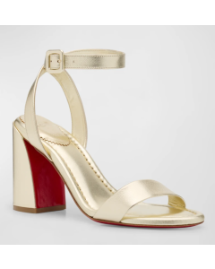 Christian Louboutin Miss Sabina 85 mm Strappy Sandals Metallic Leather Platine