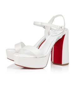 Christian Louboutin Movida Jane Sandal 130mm Sandals Nappa Leather Bianco