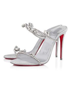 Christian Louboutin Mules Just Queen 100 mm Silver/cry/lin Silver PVC