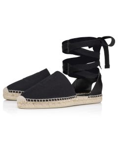 Christian Louboutin Nanou Lace Cl Espadrilles Olona Canva And Calf Black