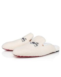 Christian Louboutin Navy Coolito Man White Wool Sandal