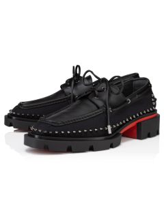 Christian Louboutin Our Steckel Derbies Calf Leather And Olona Canva Black