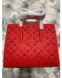 Christian Louboutin Paloma Medium Top Handle Bag Calf and Spikes Loubinthesky Red