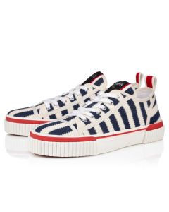 Christian Louboutin Pedro Junior Sneakers Malha Printed Fabric Blue