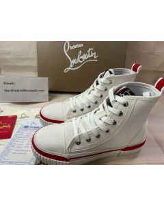 Christian Louboutin Pedro High-top Sneakers Canva White