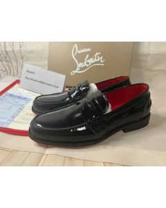 Christian Louboutin Penny Loafers Patent Calf Leather Black