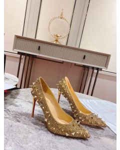 Christian Louboutin Pigalili Potpourri Strass Pumps Glitter Gold