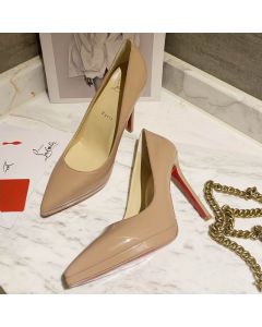 Christian Louboutin Pigalle Plato Pumps 100mm Patent Leather Nude