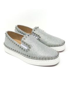 Christian Louboutin Pik Boat Calfskin Spikes Glitter