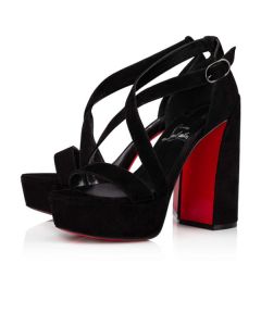 Christian Louboutin Platforms Movida 130 mm Black/lin Black Suede Calfskin