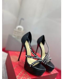 Christian Louboutin Platforms So Spike Alta 150 mm Black Leather