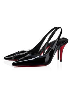 Christian Louboutin Posticha 80 Mm Sling Back Pumps Patent Calf Leather Et Pvc Black