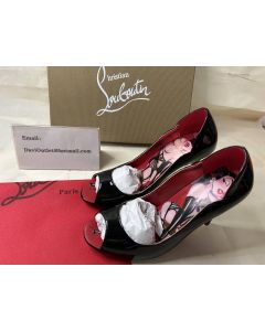 Christian Louboutin Pump Chick up 100mm   Black/lin Porpora-multi Patent