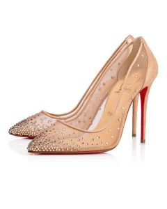 Christian Louboutin Pumps Follies Strass 100mm Version Light Silk Net