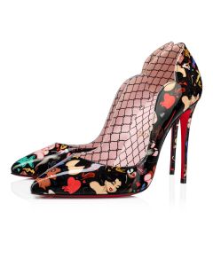 Christian Louboutin Pumps Hot Chick 100 mm Black-multi/lin Poupee Patent