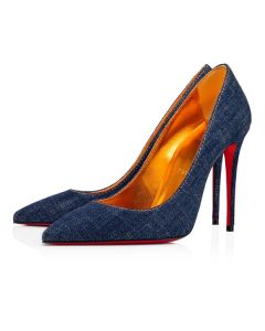 Christian Louboutin Pumps Kate 100 mm Denim/lin Saba Gold Cotton