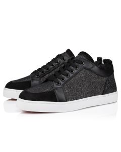 Christian Louboutin Rantulow Orlato Sneakers Veau Velours Linen And Calf Leather Black