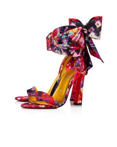 Christian Louboutin Sandal Crosse Du Desert 100 mm Multi/lin Yellow Nylon